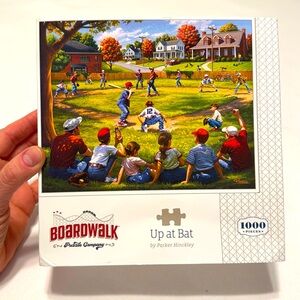 Beautiful 1000 piece Boardwalk puzzle titled Up At Bat.  EUC. Poster included.